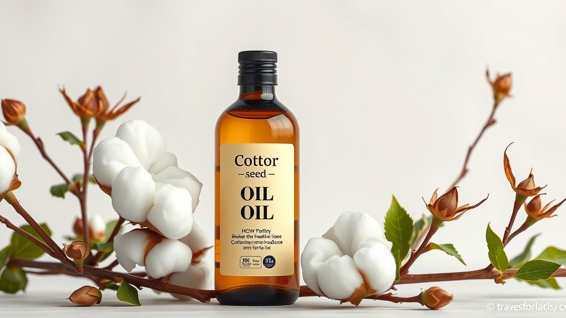 Gyapotmagolaj palack és gyapot növények, természetes bőrápolás