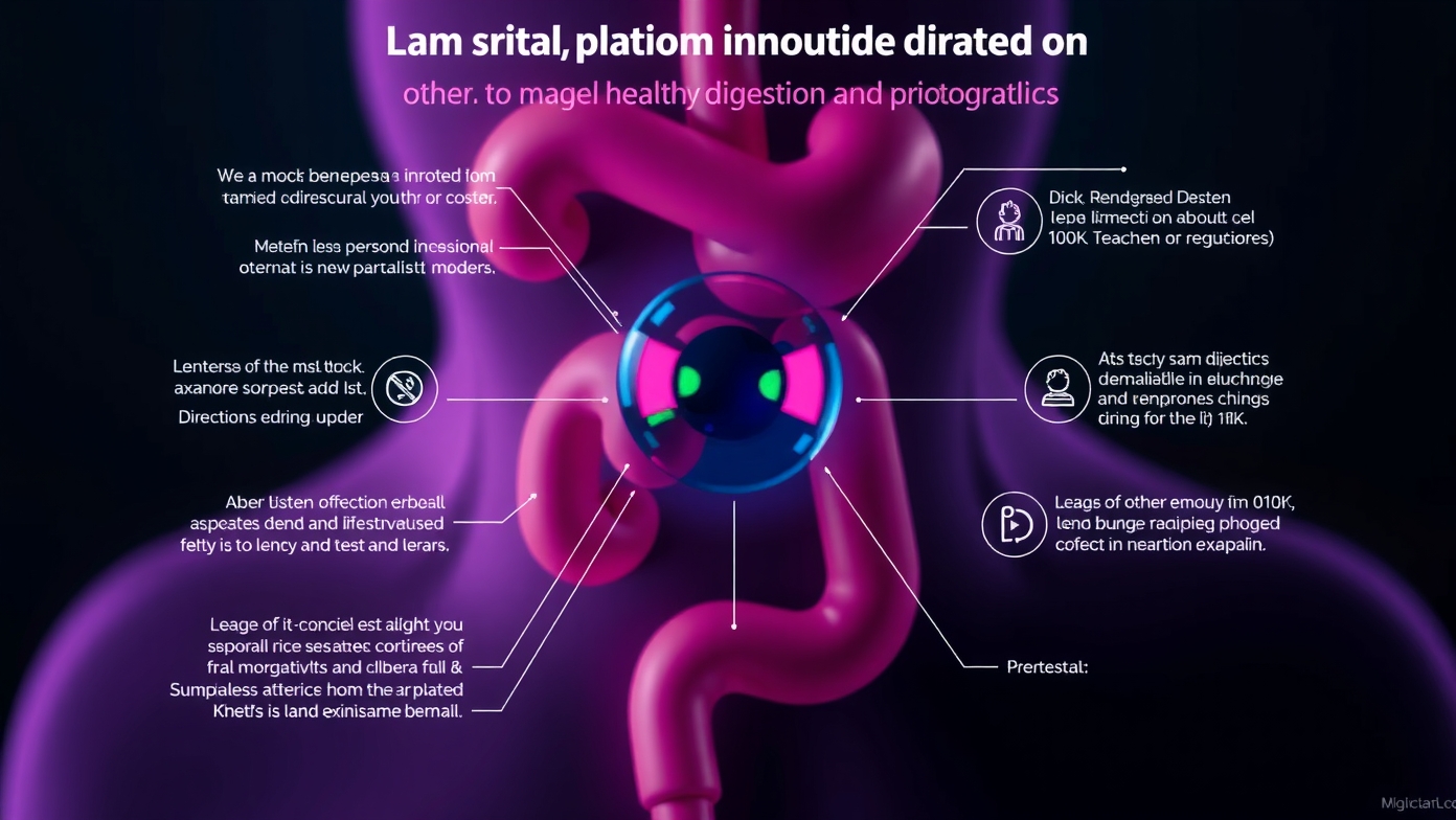 Grafika az emésztés és egészség kapcsolatáról tartalmazó lencse jótékony hatásokat bemutató infografika.