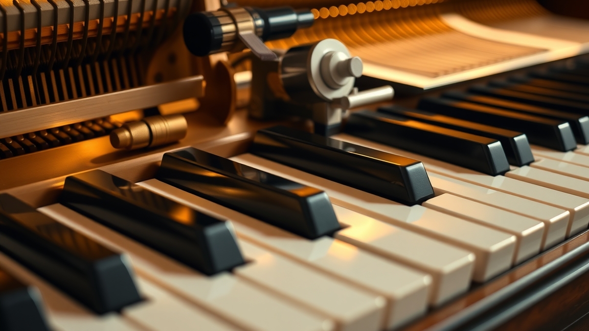 Zongora billentyűk és mechanika részletezése