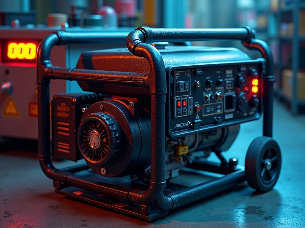 Áramgenerátor részletei és kijelzője ipari környezetben