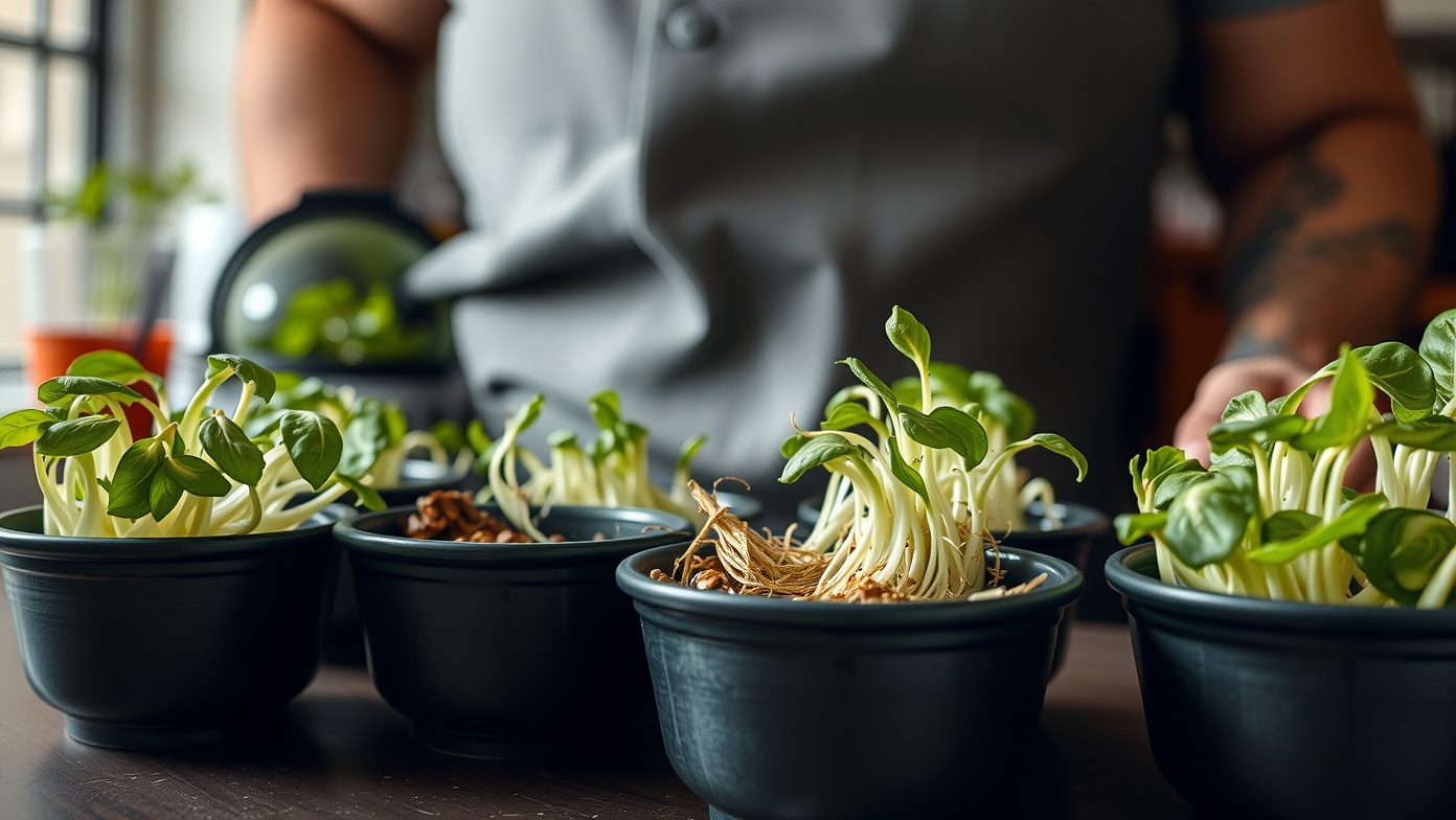 Friss csírák a konyhában, tápláló vitaminbombák