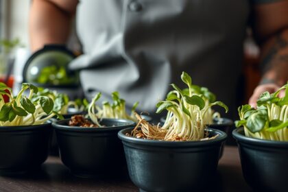 Friss csírák a konyhában, tápláló vitaminbombák