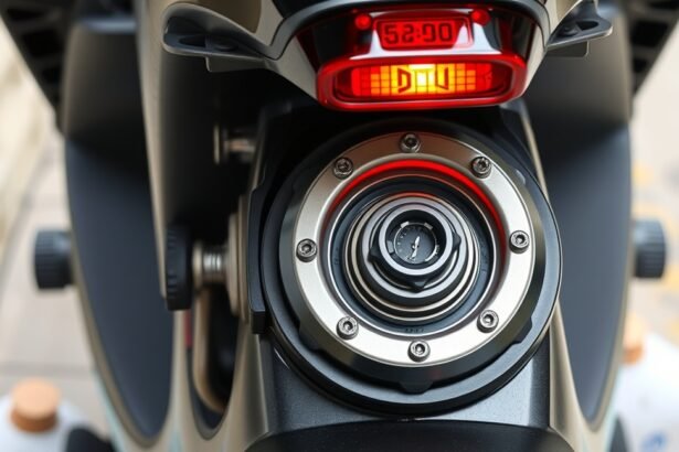 Robogó benzincsap részlete, üzemanyag-áramlás szabályozás