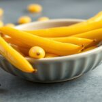 Sárgahüvelyű zöldbab friss, tápláló forrás a konyhában