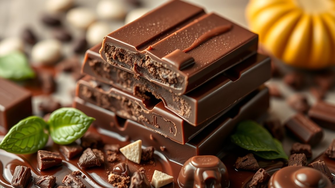 Finom csokoládé falatok különböző formákban és ízekben.