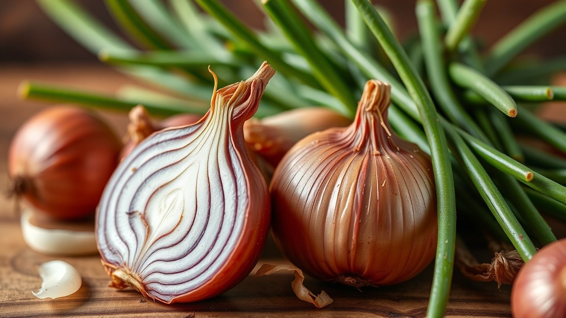 Friss hagyma és újhagyma az egészséges táplálkozás elősegítésére.