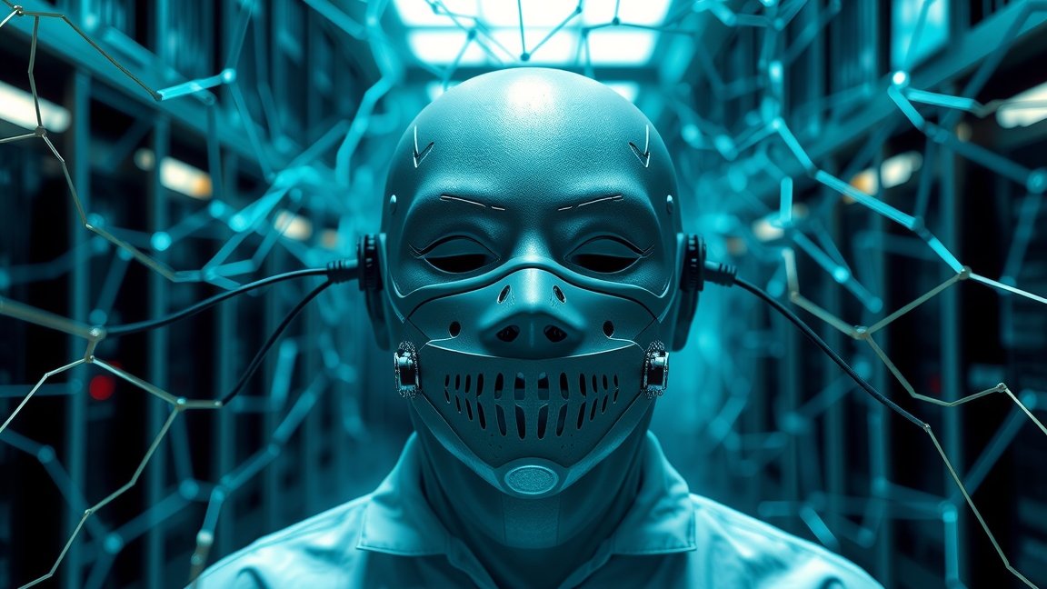 Futuristic figure representing network security and traffic management