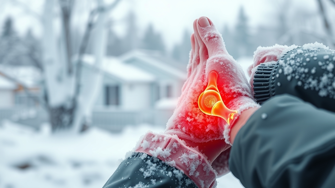 Téli ízületi fájdalom és mozgékonyság csökkenése miatt a kezek összemosódnak.