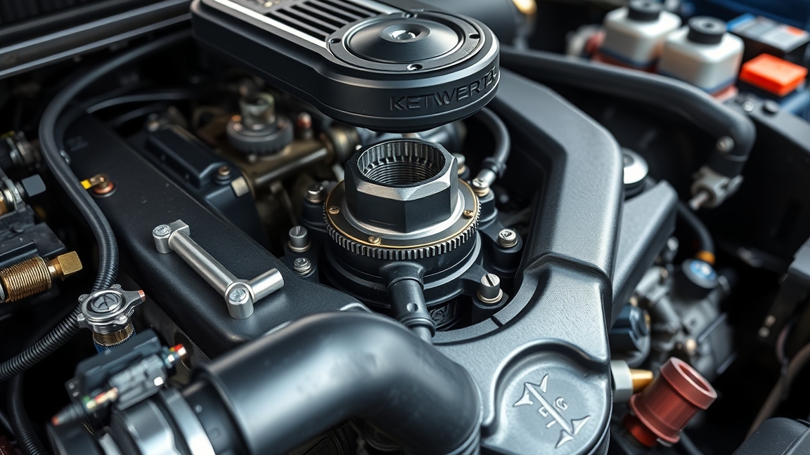 Kartergáz szelep és motor részletek autóban