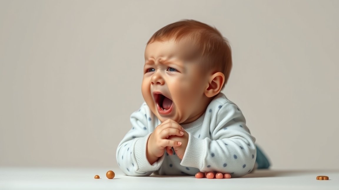 Csecsemő sír, stressz és érzelmi problémák jelei.