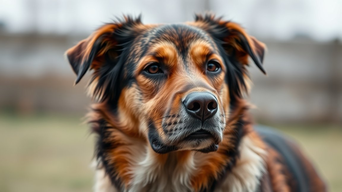 Közelkép egy kutyáról, amely a vágyaival és érzelmeivel tekint előre.