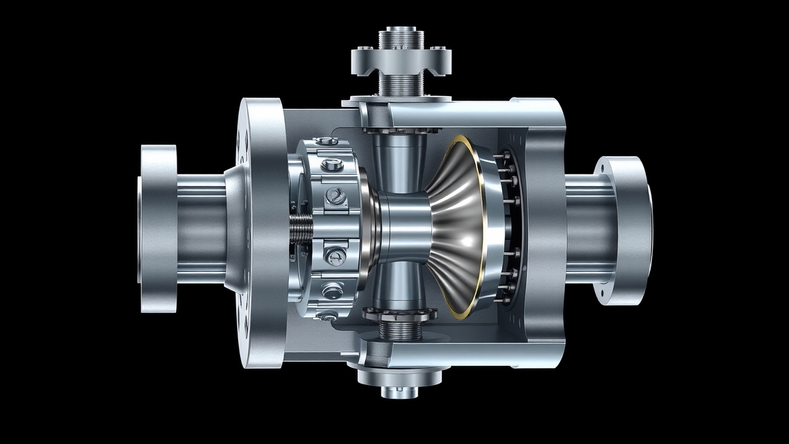 Membránszelep részletes megjelenítés ipari alkalmazásokhoz