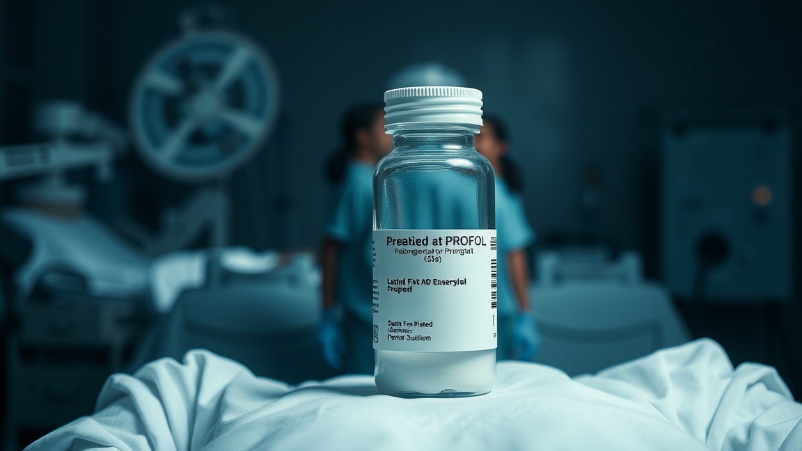 Propofol injekciós üveg az operációs teremben