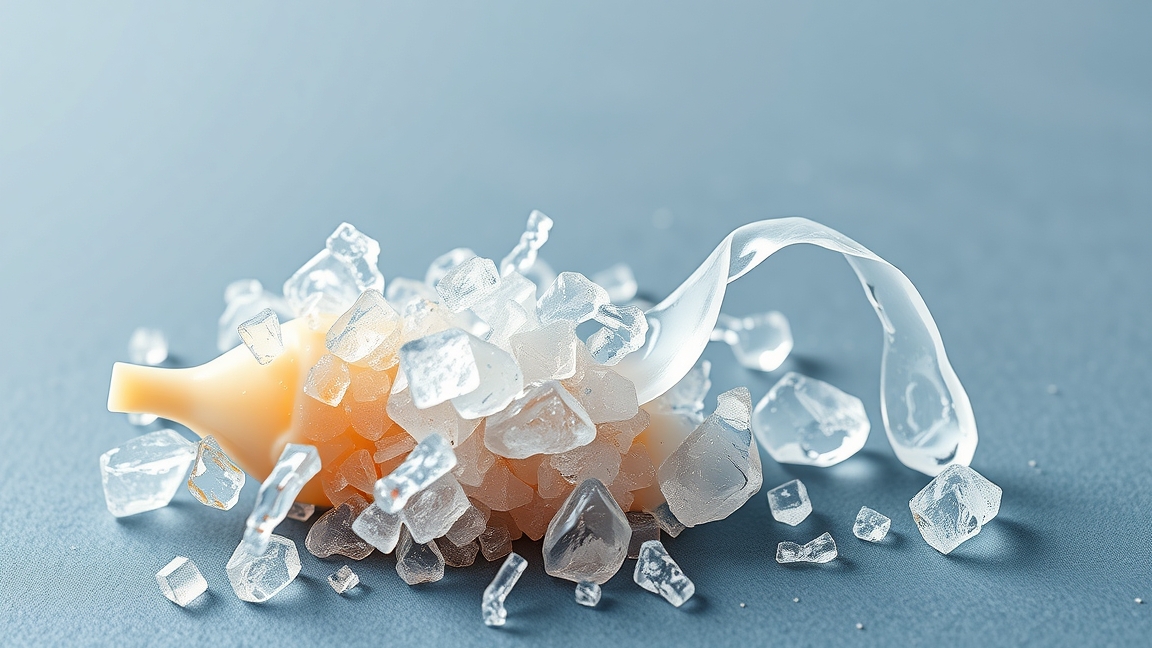 Sorbit és jégkristályok megjelenítése egészséges táplálkozás témában.