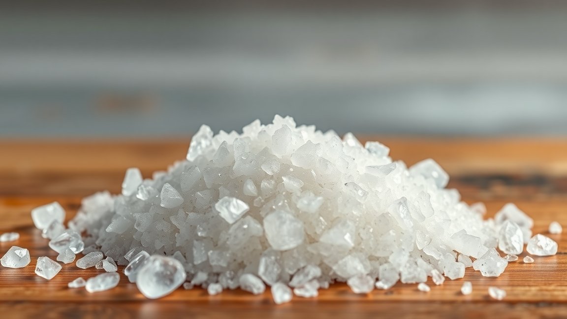 Tengeri só hegyekben, természetes ásványi anyagokkal gazdagítva.