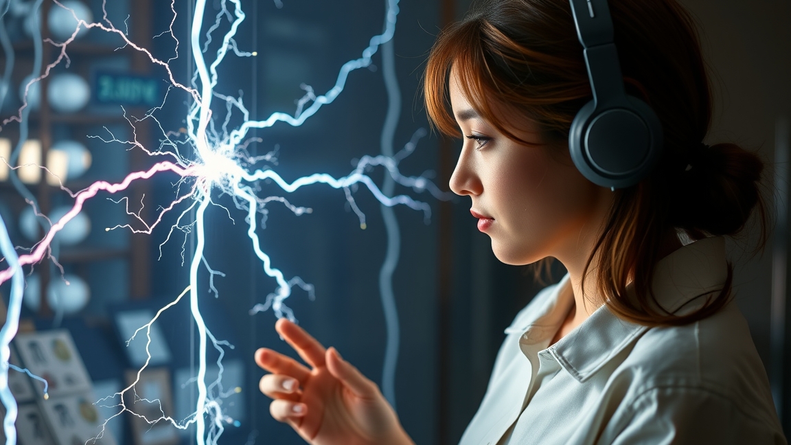 Egy nő vezérelt árammal kísérletezik energiamenedzsmenthez