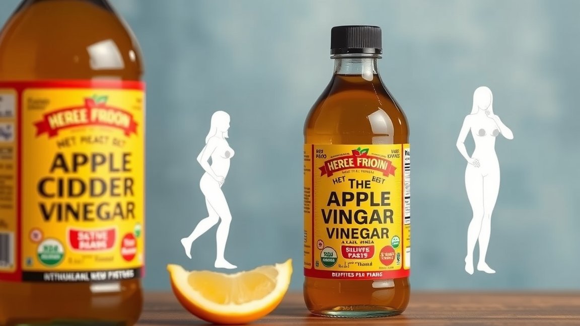 Almaecet palack és citrom, mely támogatja a fogyást és az anyagcserét.