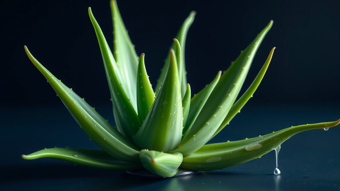 Aloe Vera növény hidratáló levelekkel