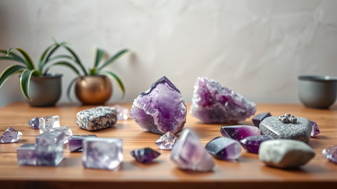 Ametiszt kristályok nyugtató energiával otthoni térben