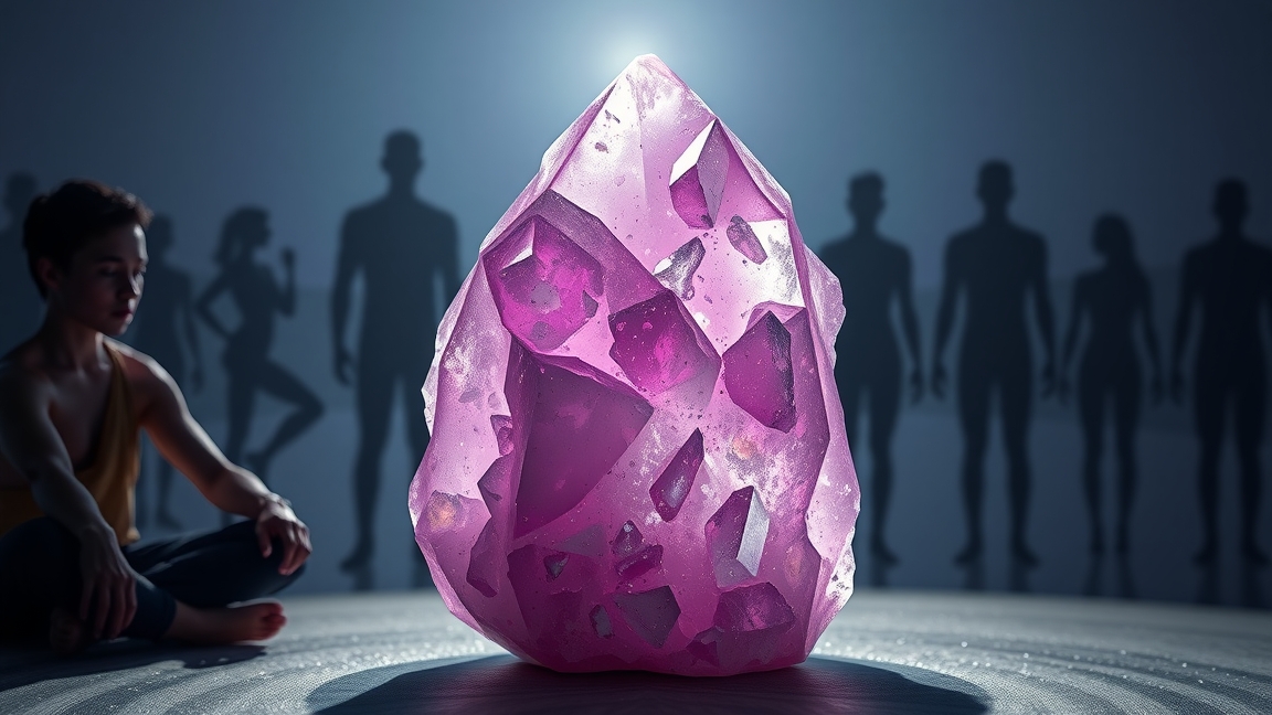 Aragonit ásvány meditációs környezetben