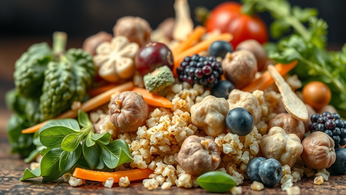 Friss zöldségek és gyümölcsök vegyesen elkészítve