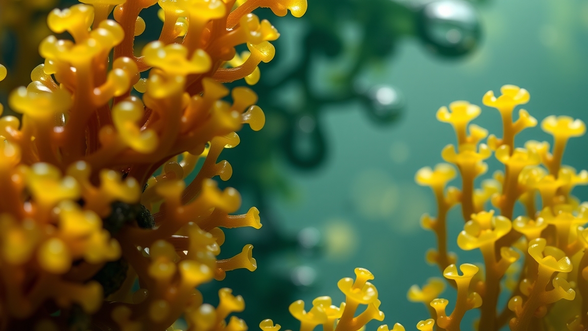 Színes imune alga a vízben, amely támogatja az immunrendszert.