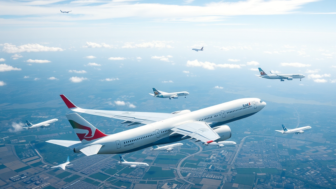 Repülőgépek a levegőben egy szép napon