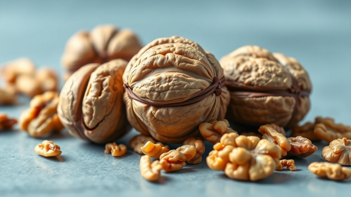 Diók közelről, héjban és hámozva, egészséges zsírok forrása.