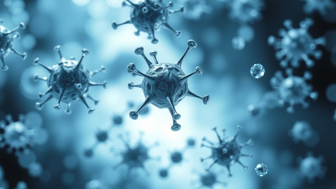 Mikroszkopikus nézet vírusok és kórokozók a háttérben