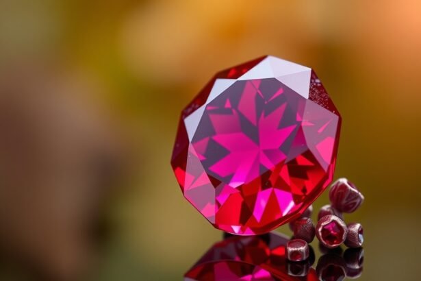 Csillogó rubin ékkő, amely az erő és a szenvedély szimbóluma.