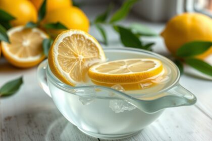 Forró citromos víz reggeli rituálékhoz friss citrommal