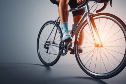 Kerékpáros az SPD pedálrendszer használatával