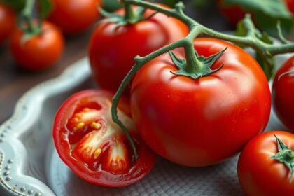 Friss paradicsom, egészséges táplálkozás alapanyaga.