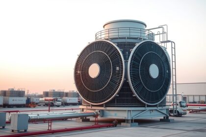 Heller forgó hűtőtorony ipari környezetben, energiahatékonysági megoldás