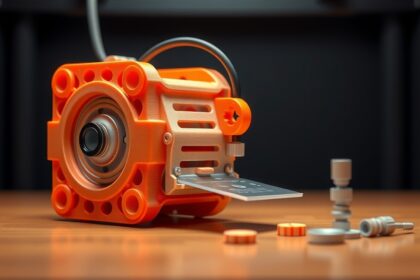 3D nyomtatott motor alkatrész asztalon