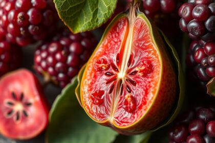 Friss datolyaszilva és bogyós gyümölcsök egy tálban.