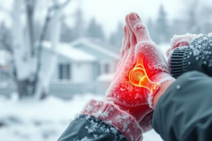 Téli ízületi fájdalom és mozgékonyság csökkenése miatt a kezek összemosódnak.