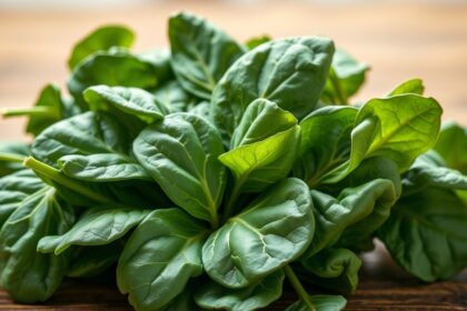 Friss spenót levelek, gazdag zöldszínnel és tápanyagokkal.