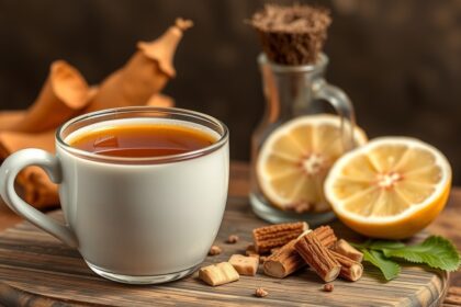 Friss maca tea citrommal és gyógyfüvekkel, egészséges ital