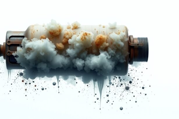 Elhalálozott DPF részecskeszűrő szennyeződésekkel borítva