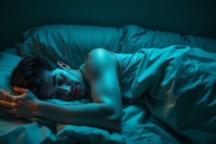 Alvásmegvonás hatásai – fiatal pihen egy sötét szobában.