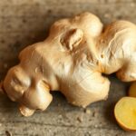 Friss gyömbérgyökér és szeletek, természetes gyógymód