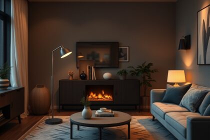 Modern érintőkapcsolós lámpák a stílusos nappaliban