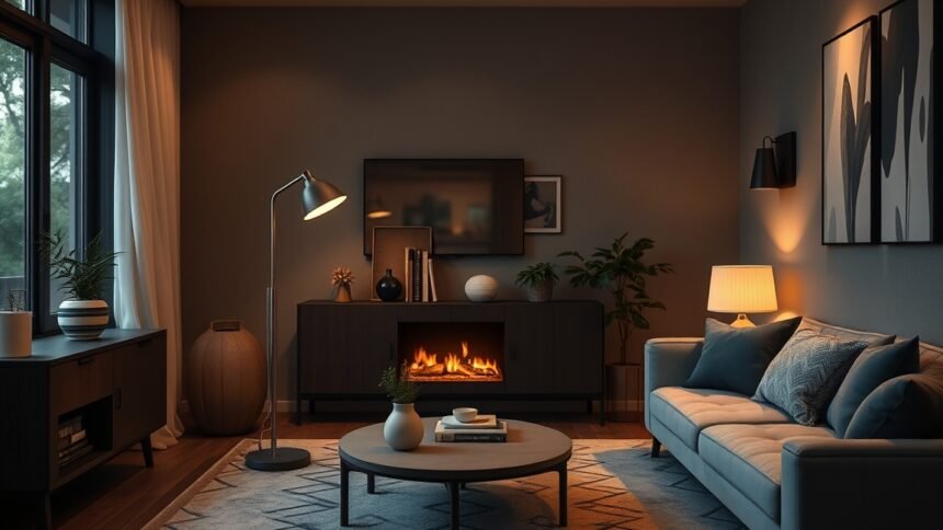 Modern érintőkapcsolós lámpák a stílusos nappaliban