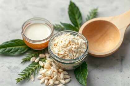 Szója alapú bőrápoló termékek természetes összetevőkkel.