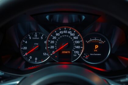 Autó műszerfal, kilométeróra és sebességmérő