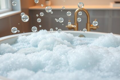 Szénsavas fürdő buborékok, amelyek javítják a keringést és a közérzetet.