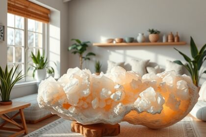 Mangano kalcit a lakótérben, ami nyugalmat sugároz.