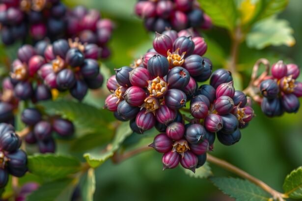Bodzabogyó bogyók közelről, feltűnő színekben és egészséges hatásokkal.