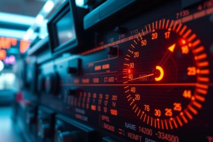 Timecode kijelző egy filmkészítő berendezés közelről.